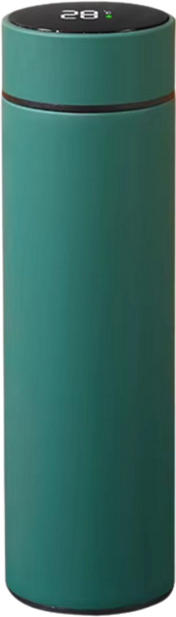 Thermosfles met temperatuurdisplay (500 ml) - Olijfgroen