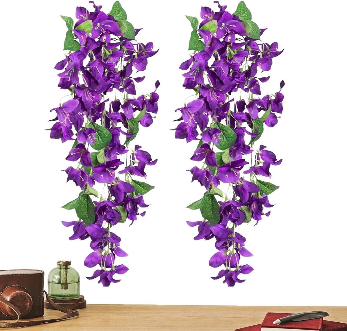 Kunstbloemen Set - Nep Bloemen - Woon Decoratie - Onderhoudsvrij Gebladerte - 4x17x4 cm - 