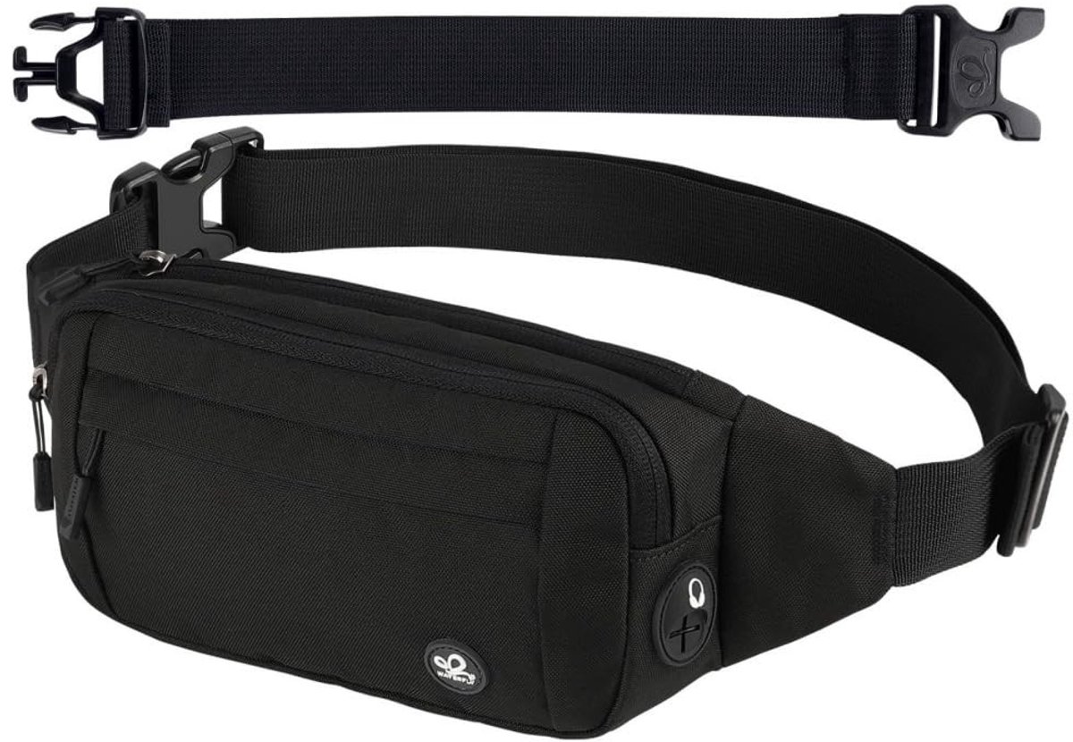 Dailygoods- Heuptas Waterdicht - Sporttas Uniseks - Verstelbaar Bandje - Lichtgewicht - Voor Wandelen/Fietsen - Hooftelefoonaansluiting
