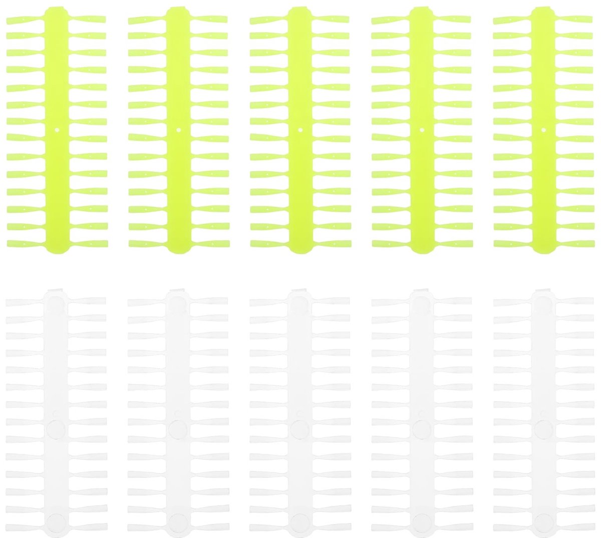 Dailygoods- Aasstopper 10 Stuks - Plastic Stoppen - Duurzaam Kunststof - Antiverplaatsing - Eenvoudige Installatie - 280 Strips - Aas