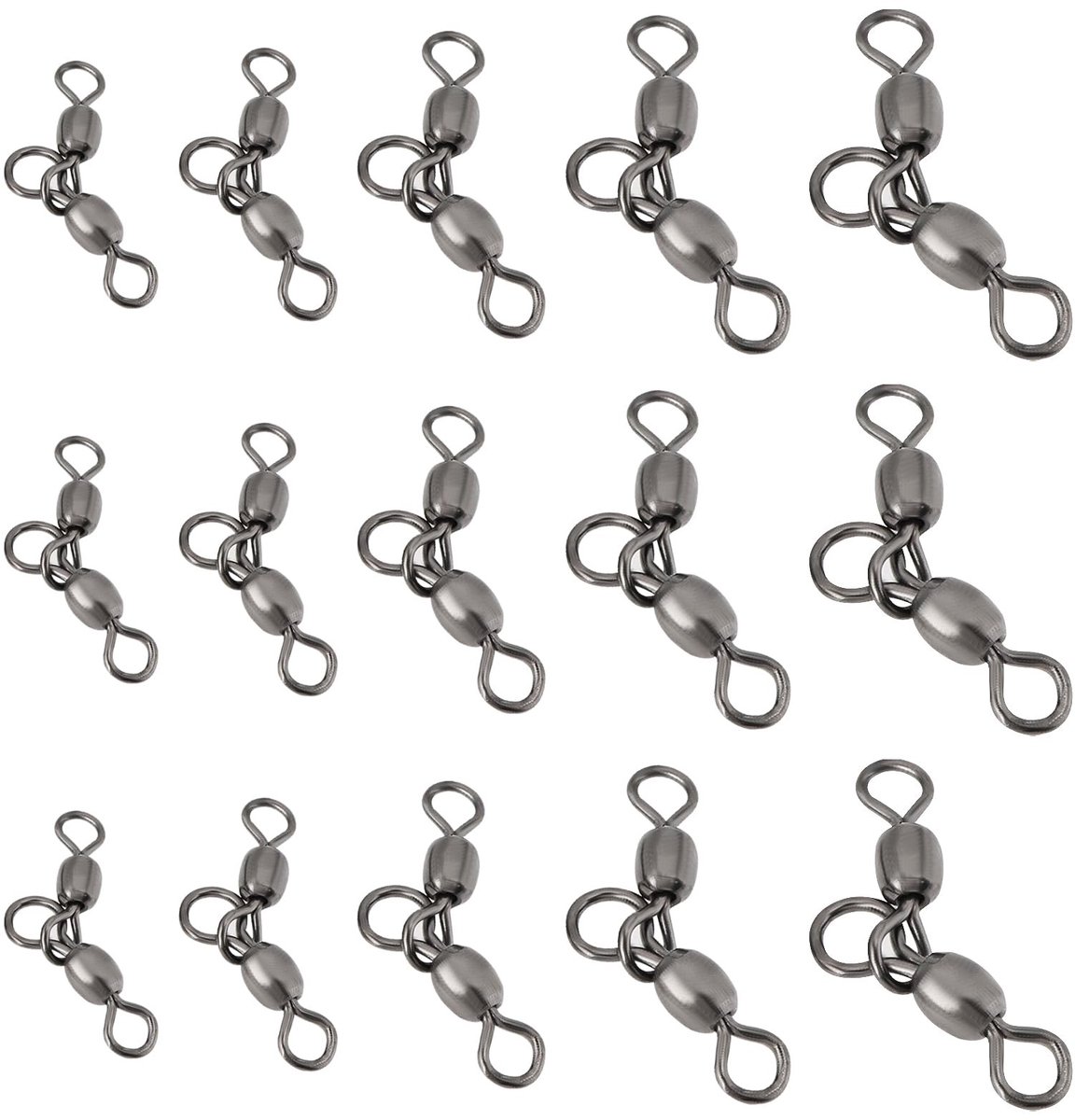 Dailygoods- Messing Swivels 50 Stuks - 3-Weg Wartels - Meerdere Grootte Opties - Corrosiebestendig - Gewicht Capaciteit tot 32kg - Duurzaam Koper - Visswartel