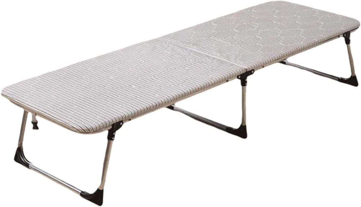Opvouwbaar Campingbed - Logeerbed Gastenbed - Comfortabel Slapen - Met Handige Katrol - 182 x 61 cm - Bruin