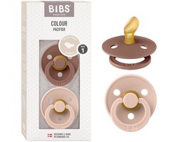 BIBS Colour Fopspeen - 0-6 mnd - 2-pack - Anatomisch - Blush/Woodchuck