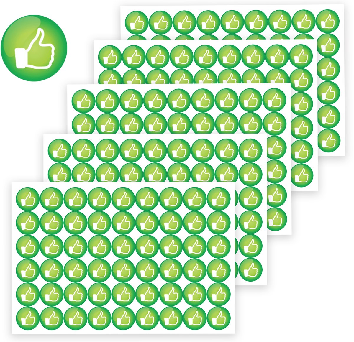 Positieve Duimpjes Beloningsstickers - 5 Stickervellen Duimpje Omhoog - Feedback Stickers