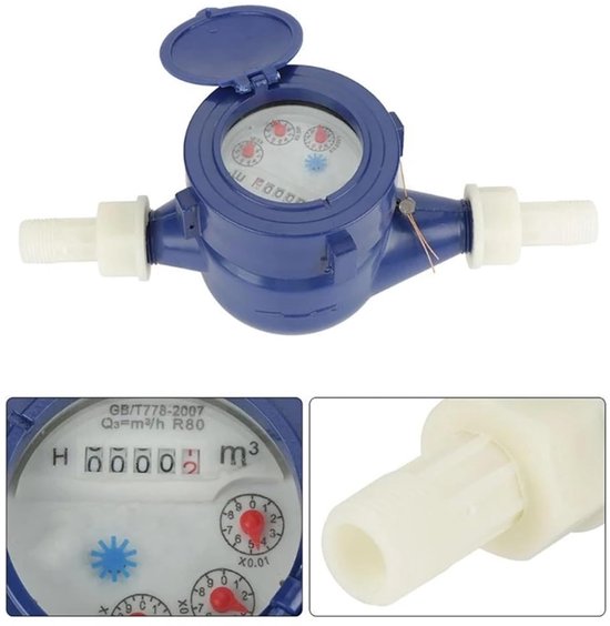 Watermeter - Waterbewegingsmeter - Droge Watermeter - Enkele Beweging Droge Koudwatermeter - Koudwatermeter - Tuin - Huishoudelijke Watermeter - Kunststof - Eenvoudig - DN15 - Waterverbruik - Tuinonderhoud van Merkloos	 — afbeelding 3