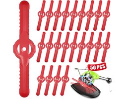 50 stuks kunststof grastrimmers, 135 mm tuinmaaier, vervangende messen, draadloze grasmaaier, snijmessen, grasmaaier, accessoires, gereedschap voor gazon, tuin, boomgaard, bos of pastoraal
