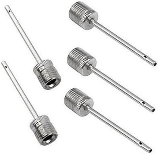 Ballen Pomp Naalden - Opblaas Pins - Sport Ballen - Universeel Formaat - 5 Stuks - Metallic