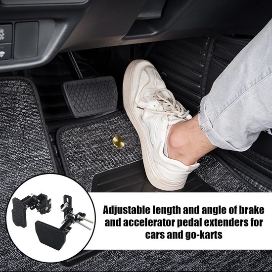 Pedaalverlenging Auto - Verstelbare Pedalen - Verbeterd Rijcomfort - Snelle Installatie - 28x24x14 cm - Zwart — afbeelding 3