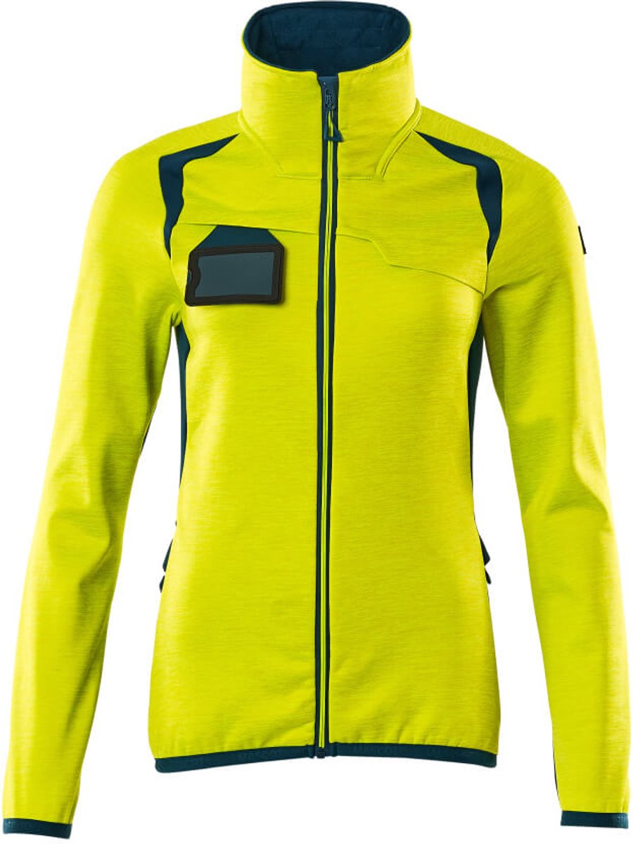 Mascot Accelerate Safe Fleecetrui met rits 19453-316 - hi-vis geel/donkerpetrol - 5XL
