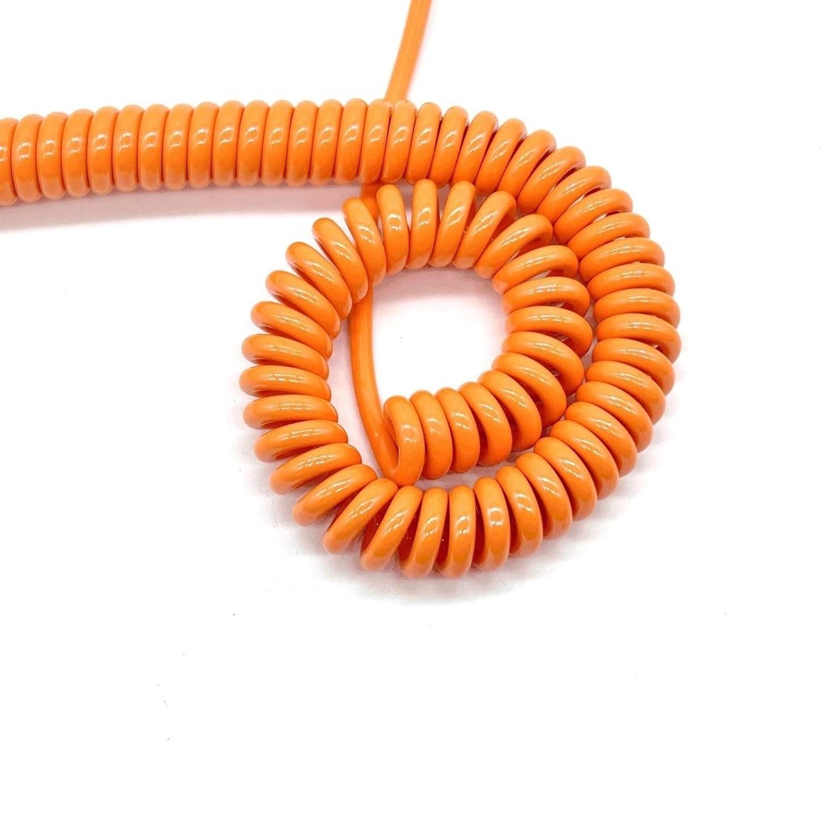 Verlengsnoer Spiraal - Krulsnoer Stroomkabel - Flexibele Stroomtoevoer - Hoge Stroombelasting - 2 meter uitgerekt - Oranje