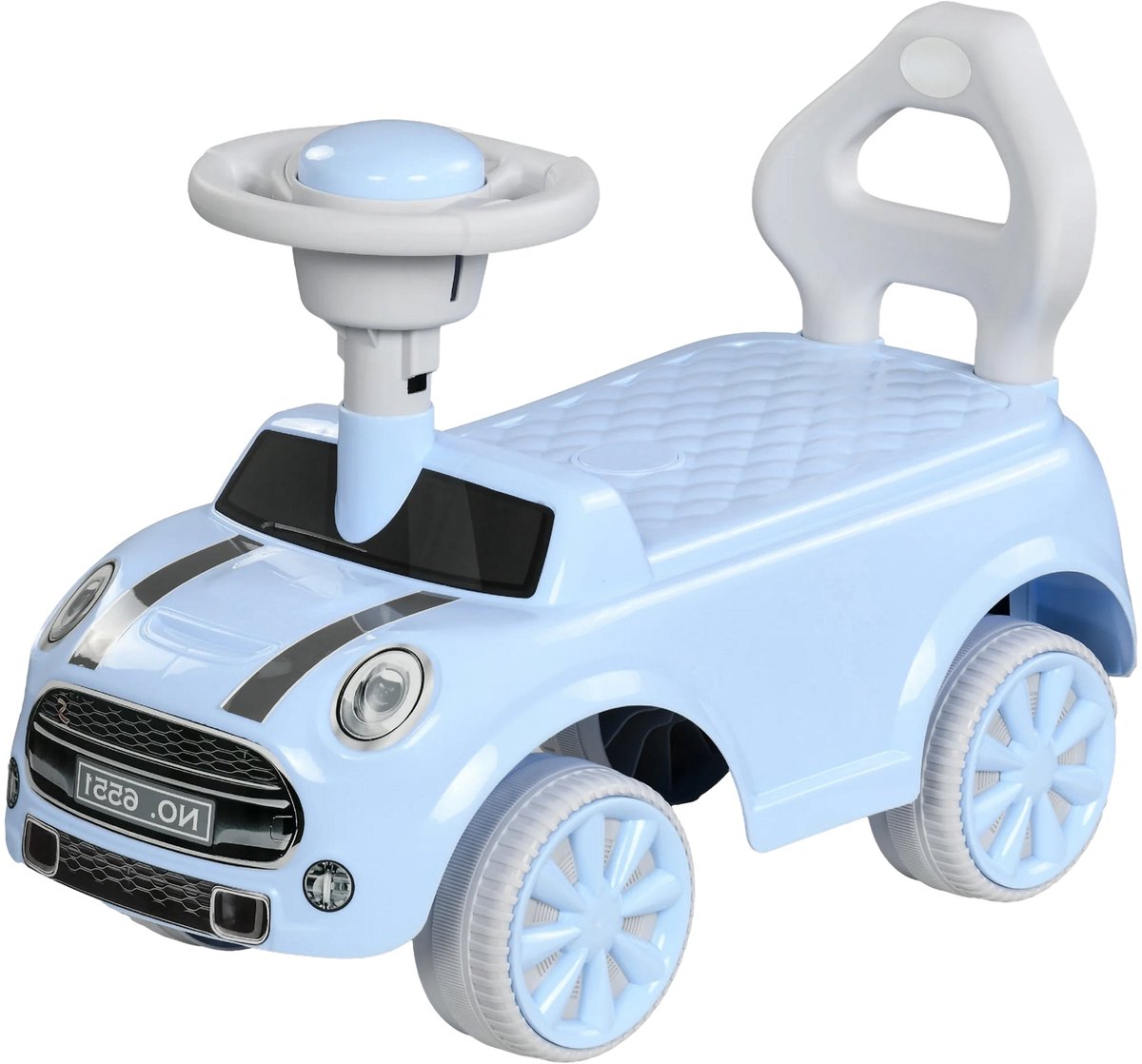Kinder Loopauto met Stuur & Toeter – Slip Car met Kantelbeveiliging – Blauw