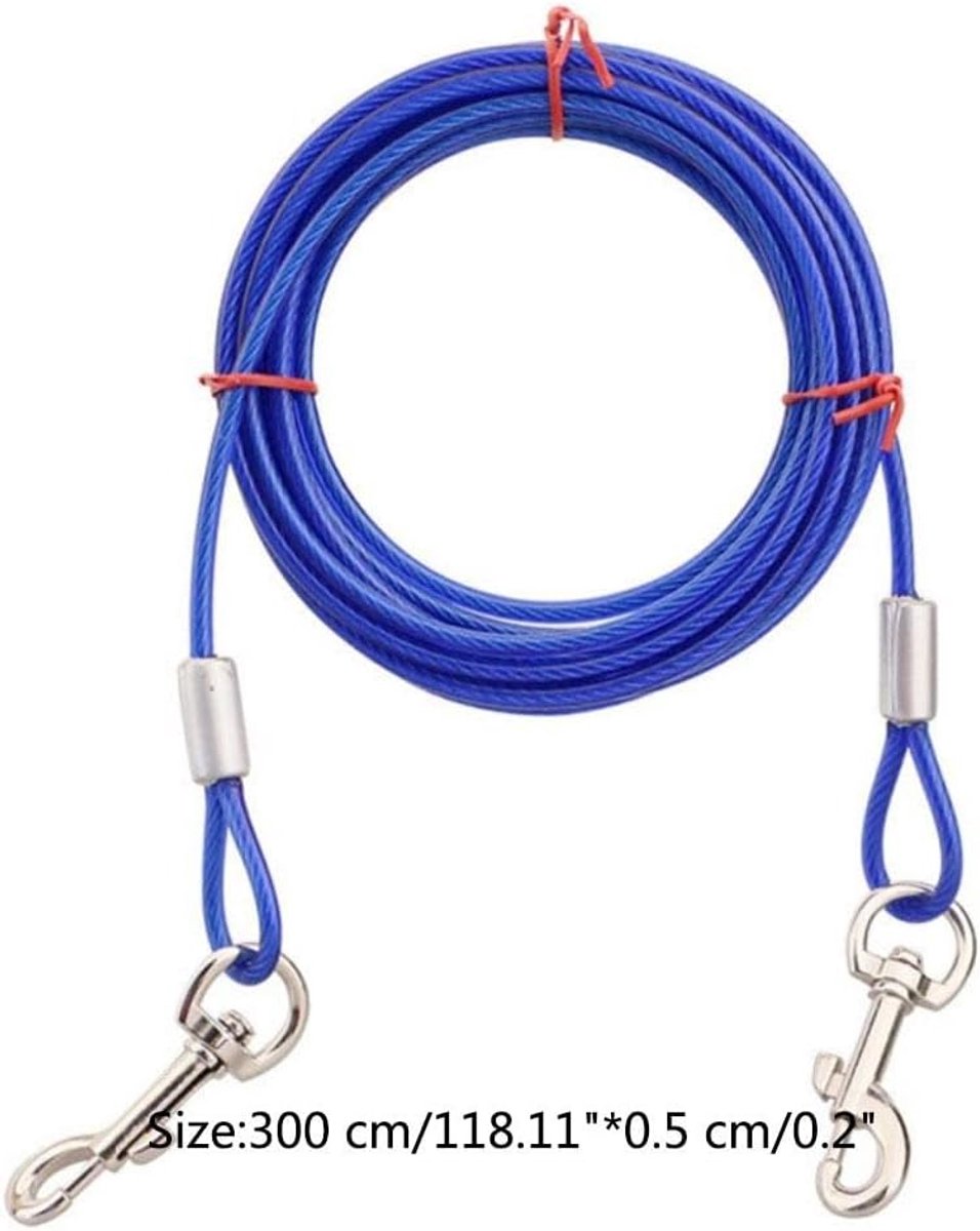 Hondenriem voor grote honden, met kabel, voor buitengebruik, dubbele riem voor twee honden, rood