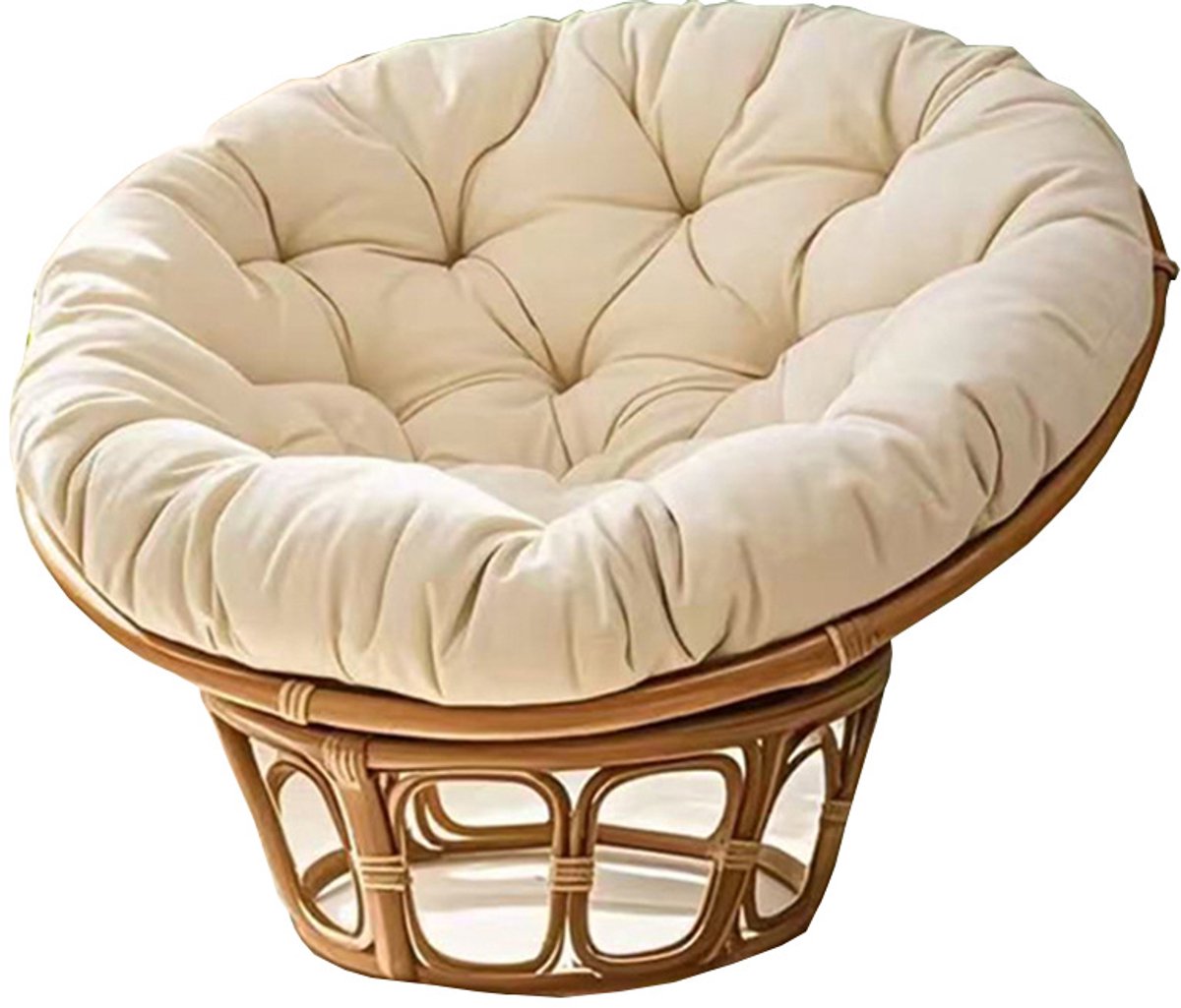 Kaki Zitkussen - rond - 40x40cm - geschikt voor hangmanden/schommels/radarstoelen - rugleuning