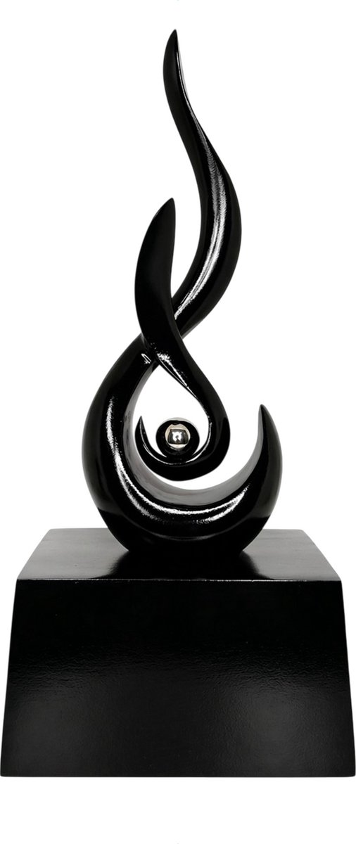 Kunst As Urn - 1 Liter - Luxury Black - Sculptuur - Handgemaakte urn - Urn - Crematie Urn - Uniek - Voor Huisdieren of Menselijk As - Crematie As - Decoratie Urn