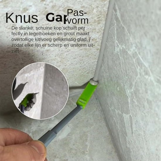 Afdichtingsgereedschap - Voegenschraper reparatieset - Naden afwerken - Ergonomische handgreep - 9 verwisselbare koppen - Grijs — afbeelding 3