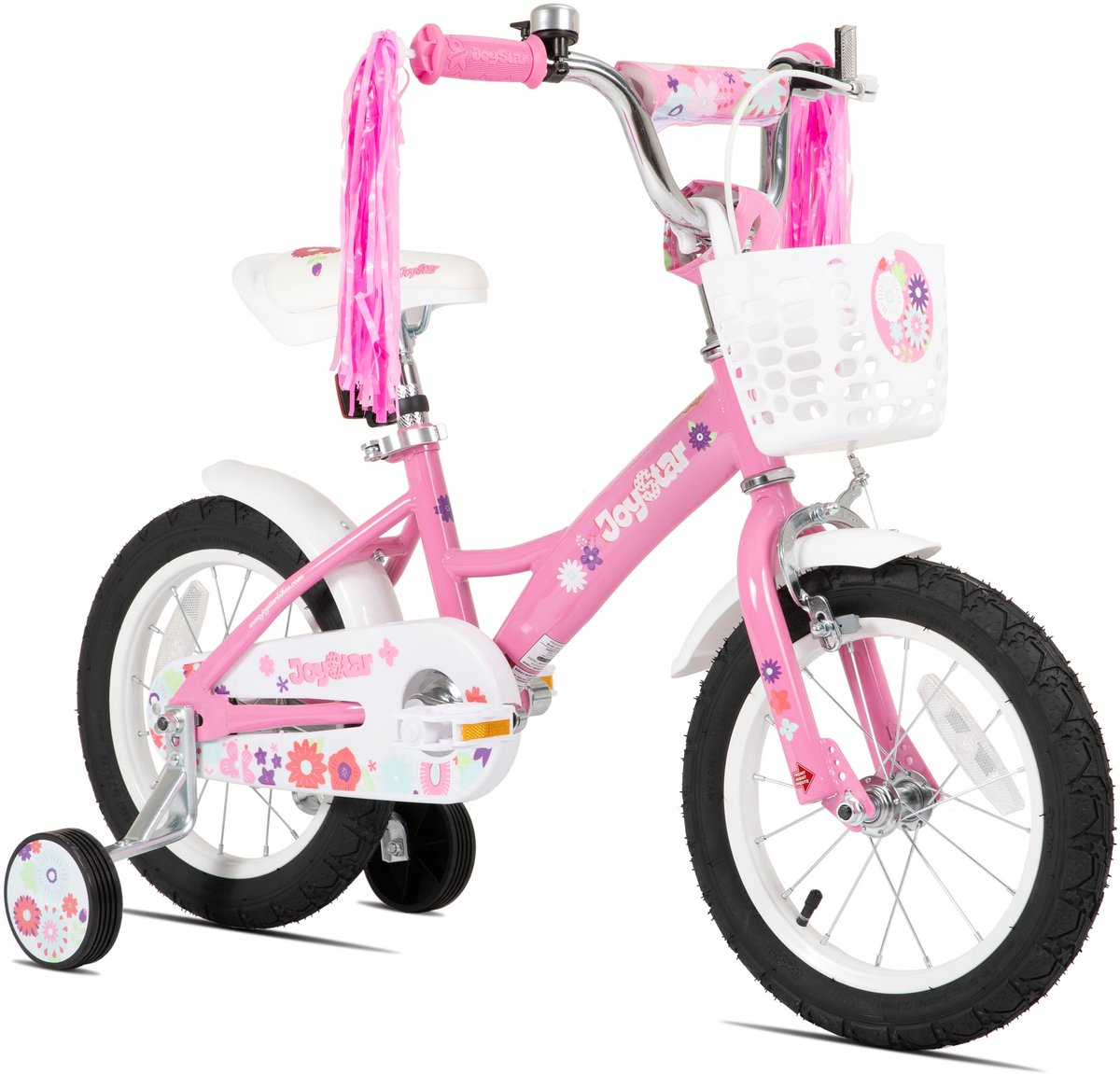 JOYSTAR Little Violet Kinderfiets voor Meisjes - 12 Inch - Met Stuurslingers - Roze