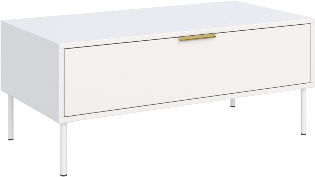 Selsey Vena - Salontafel met lade, wit, 100x50 cm