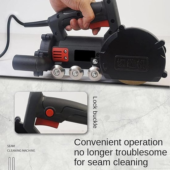 Tegelvoeg Reiniger - Voegmachine Elektrisch - Naden Reinigen - Ingebouwd Stofopvangapparaat - 30 CM - Grijs — afbeelding 4