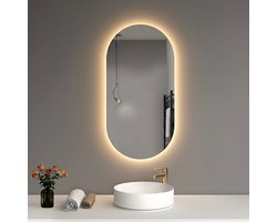 LINEA UNO - Vion 60 x 80 - Frameloos - Spiegel - Rond - LED-verlichting (dimbaar) - Anti-condens - 301698