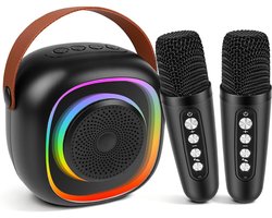 Dreamhigh® Karaoke Set voor Kinderen - Met 2 Draadloze Microfoons - Draagbare Bluetooth - Karaoke Met Ledverlichting en Stemeffecten - Karaokespellen voor Kinderen en Volwassenen - Hifi Mini - Karaokemicrofoon