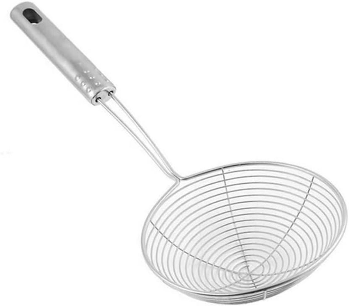 Frituurmand - Zeeflepel - Voedsel Bereiden - Hittebestendig Handvat - 35cm Lengte - Zilverkleurig