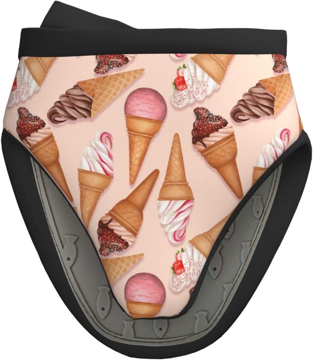 Mini Ovenwanten - Pannenlapjes Keuken - Veilig Koken - Hittebestendig Siliconen - 27.9 x 17.8 cm - Zwart