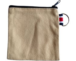 NUTFORD Canvas wallet bag solid color multiple choices with keychain for storing coins and notes, small cosmetic accessories, electronics accessories, etc., E. Desert, Canvas wallet with zipper and