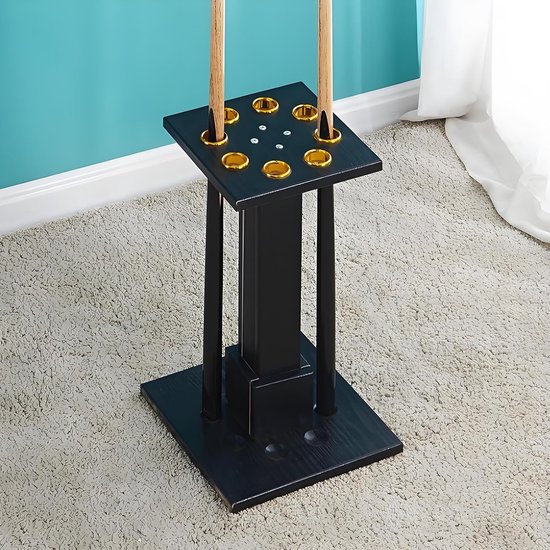 Biljartkeu Houder - Pool Keu Rek - Keus Opbergen - Stevige Kartonnen Structuur - 8 Keus - Zwart — afbeelding 3