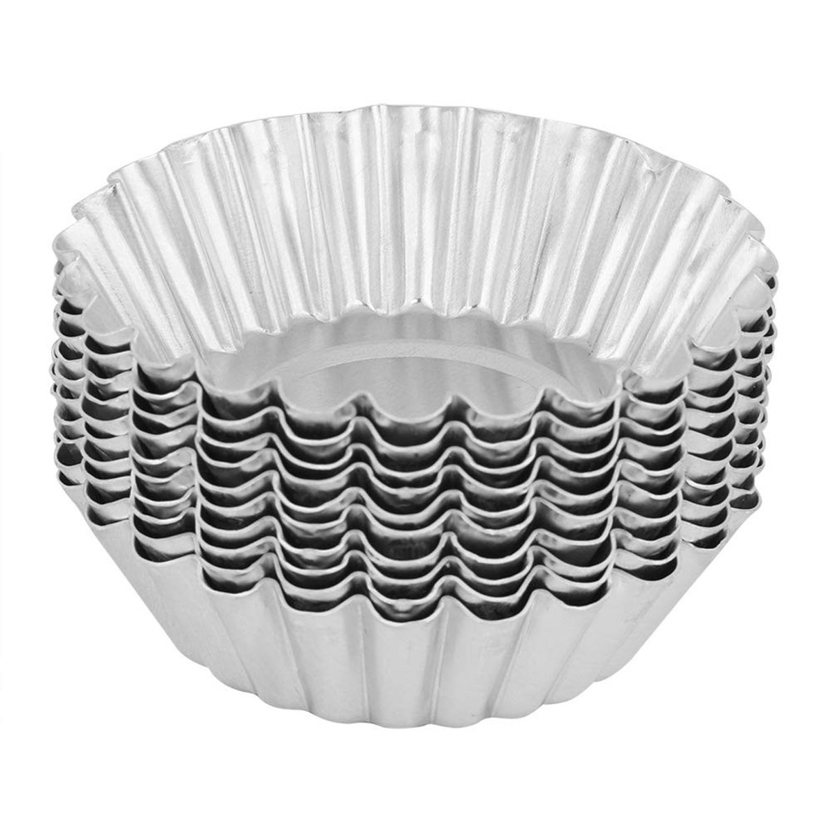 Dailygoods- Taartvorm 10 Stuks - Anti-aanbaklaag - Muffin Cups - Eiertaartvorm - Vaatwasmachinebestendig - Hoogwaardig Koolstofstaal - Bakvorm