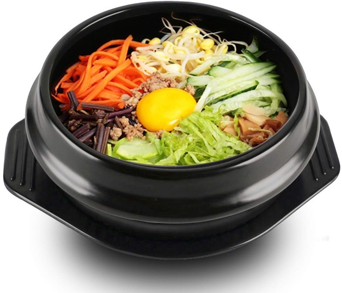 Dailygoods- Dolsot-kom grote aardewerk - Stenen pot - Bibimbap - Kookset - Trivetset - Veilig voor fornuis/oven