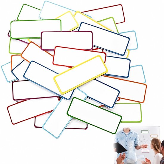 Dailygoods- Magnetische Labels Herbruikbaar - 60 Stuks - 5x3 cm - Drooguitwisbaar - Multi-functioneel - Nanocoating - Duurzaam - Organisatielabels