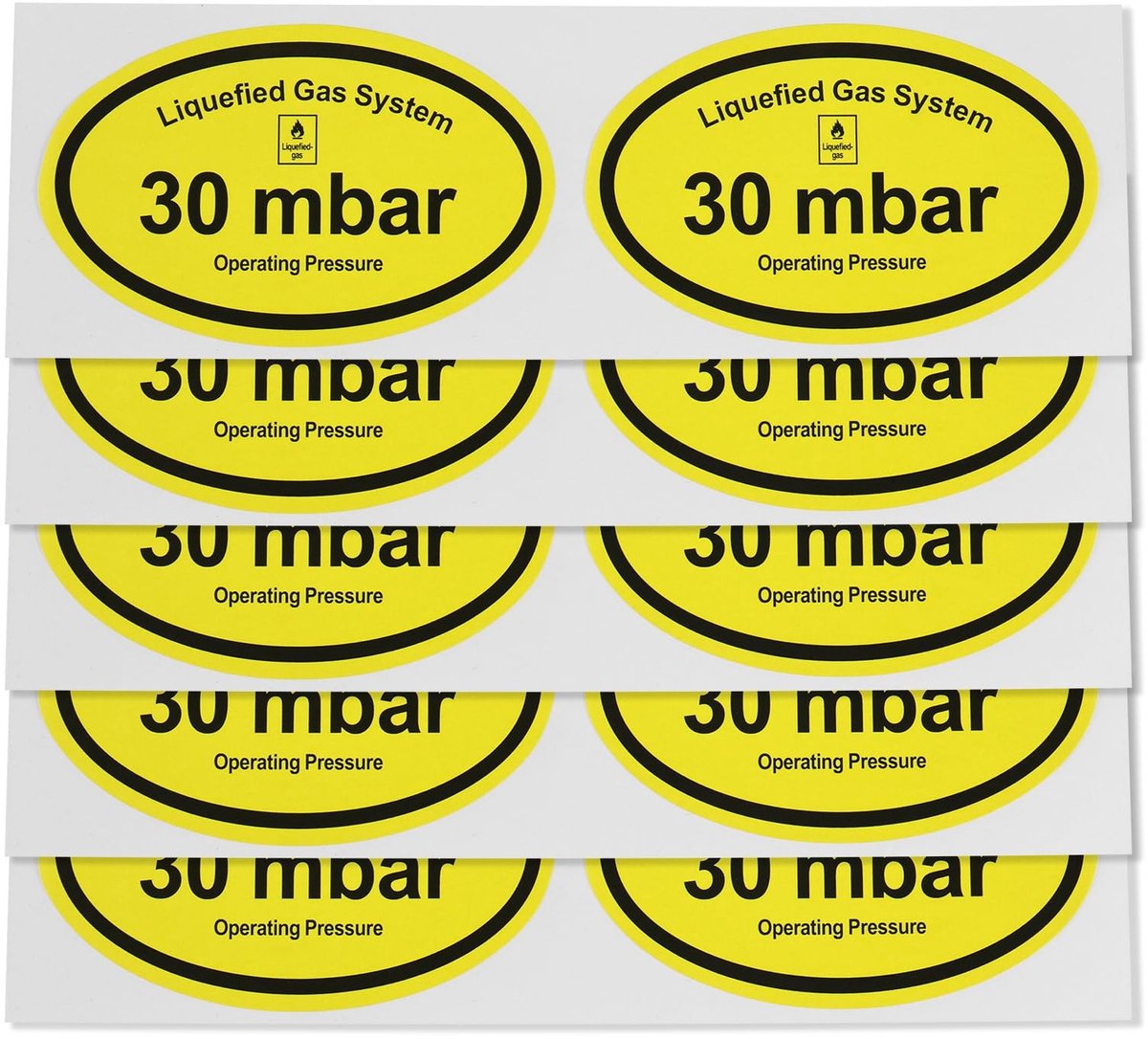 Dailygoods- Werkdruk Sticker 10 Stuks - PVC - Waterdicht - Compact 9,2x5,8 cm - Duidelijke Drukindicatie - Duurzaam voor Buitengebruik - Druksticker