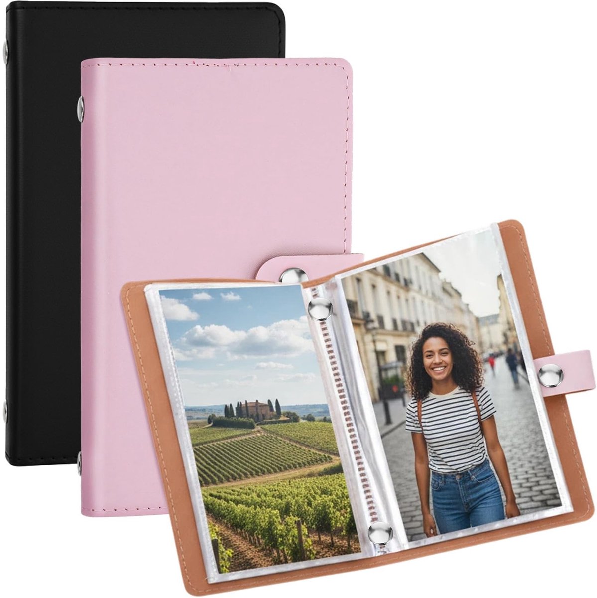 Dailygoods- Fotoalbum Mini 2-Pack - 50 Foto's per Album - Waterdicht - PU Leer - Compact - Perfect voor Herinneringen