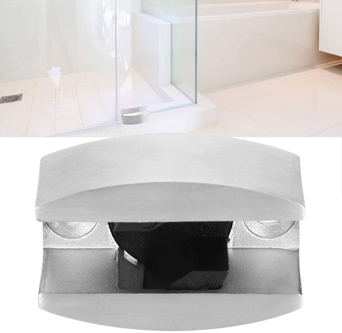 Dailygoods- Schuifdeur Ondergeleider U-vormig - Roestvrij Staal - Verstelbaar 8-14 mm - Glazen Schuifdeuren - Doucheruimte Accessoires - Slijtvast - Deurgids