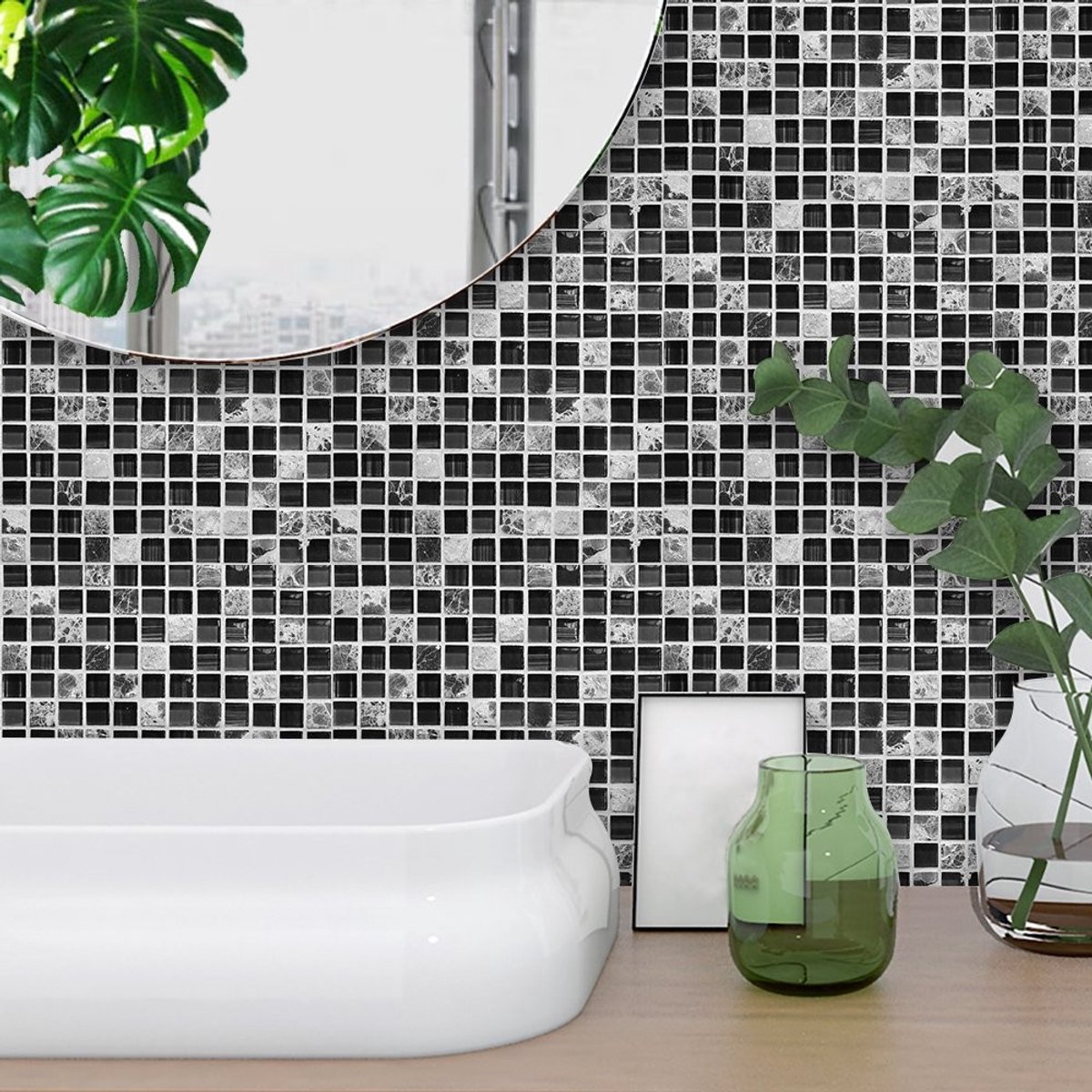 Dailygoods- Tegelstickers 10 stuks - Zelfklevend - Decoratie - Voor woonkamer/keuken/badkamer - Eenvoudig aan te brengen - 15 x 15 cm - Muursticker