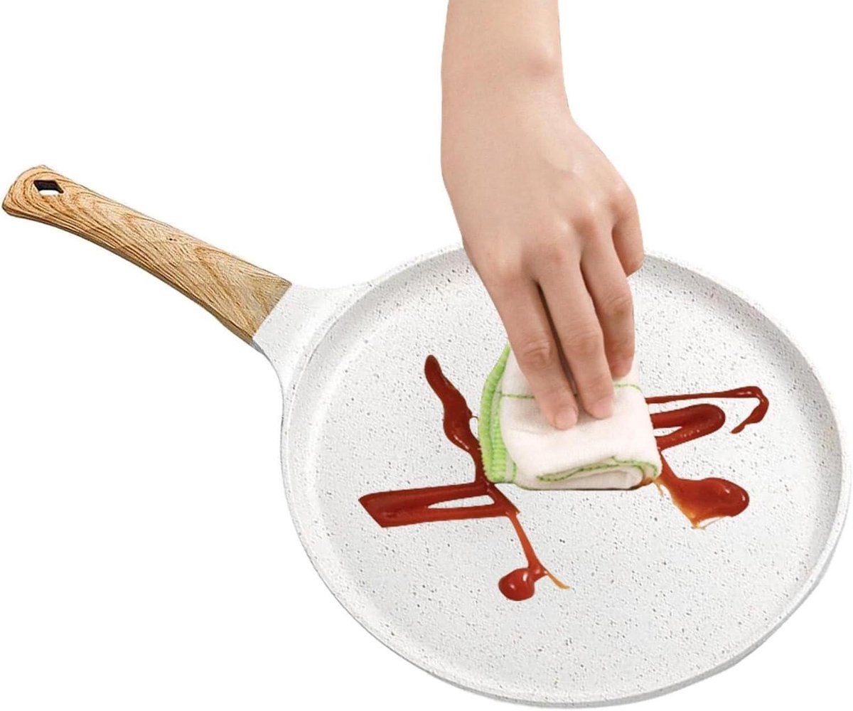 Crêpe Pan Koekenpan Inductie Ontbijt Bakken Antiaanbaklaag 24 cm Wit
