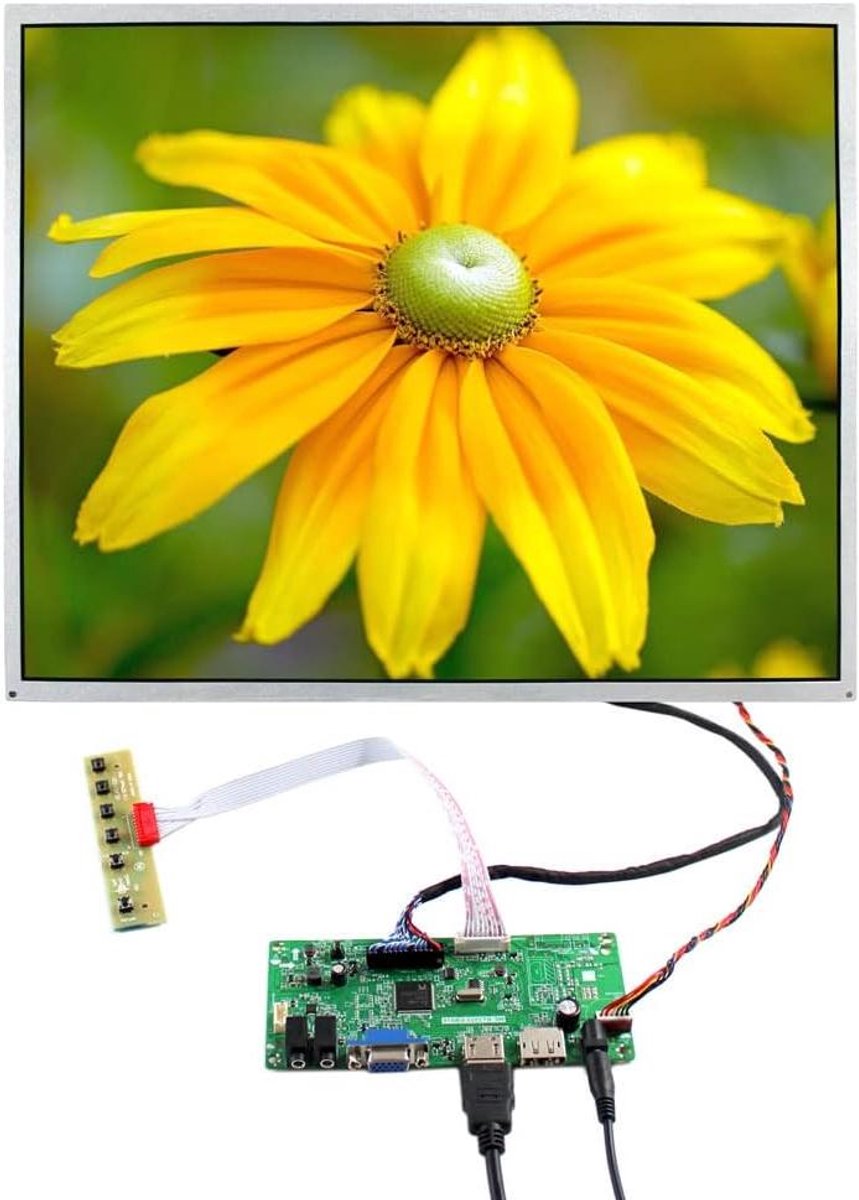 LCD Controller Kit - IPS Scherm - Beeldscherm Upgrade - HDMI DP VGA Ingang - 19 Inch - Zwart