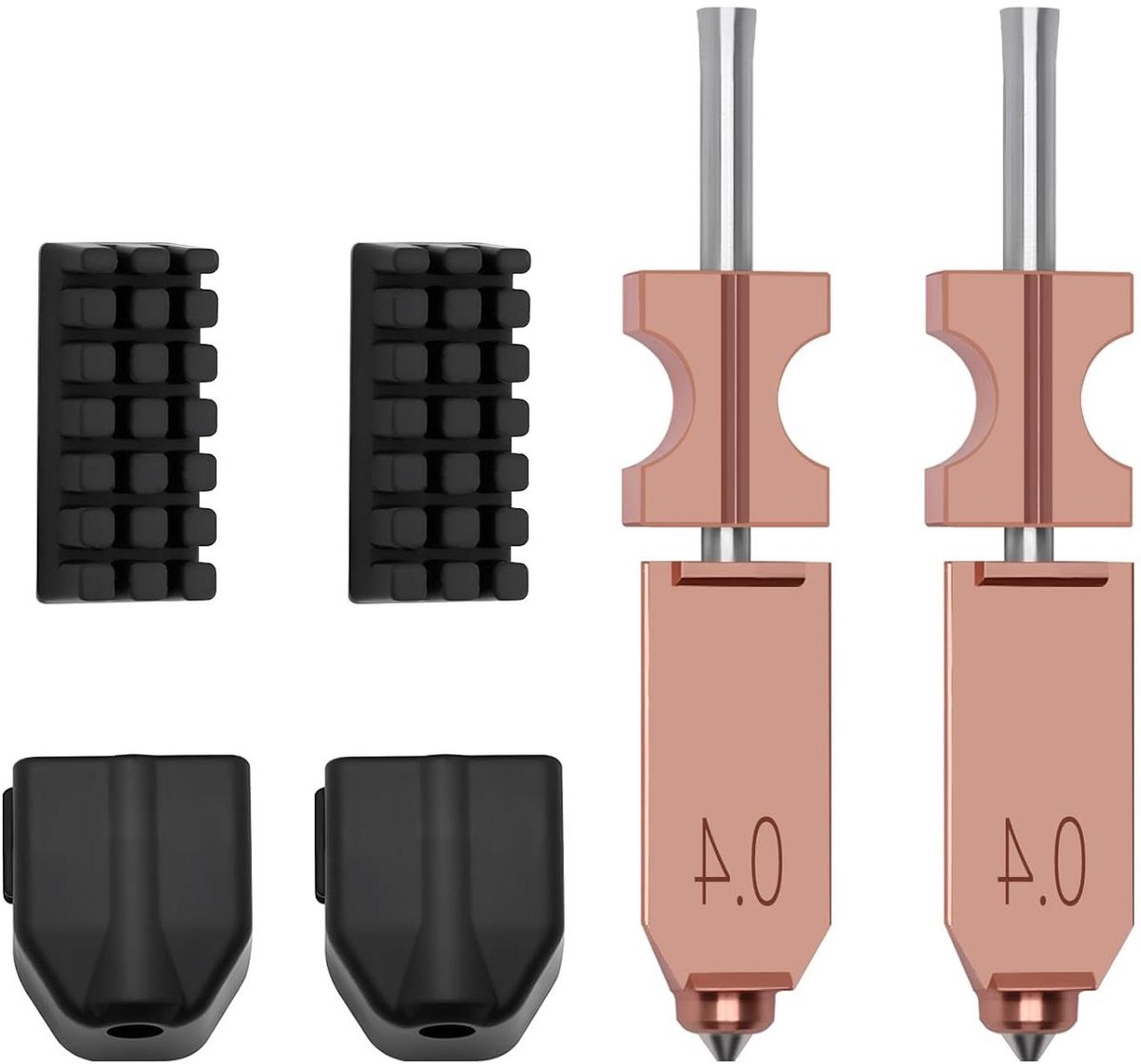 Printkop Set - Nozzle Kit - 3D Printen - Gehard Staal Tip - 0.4mm - Zilver