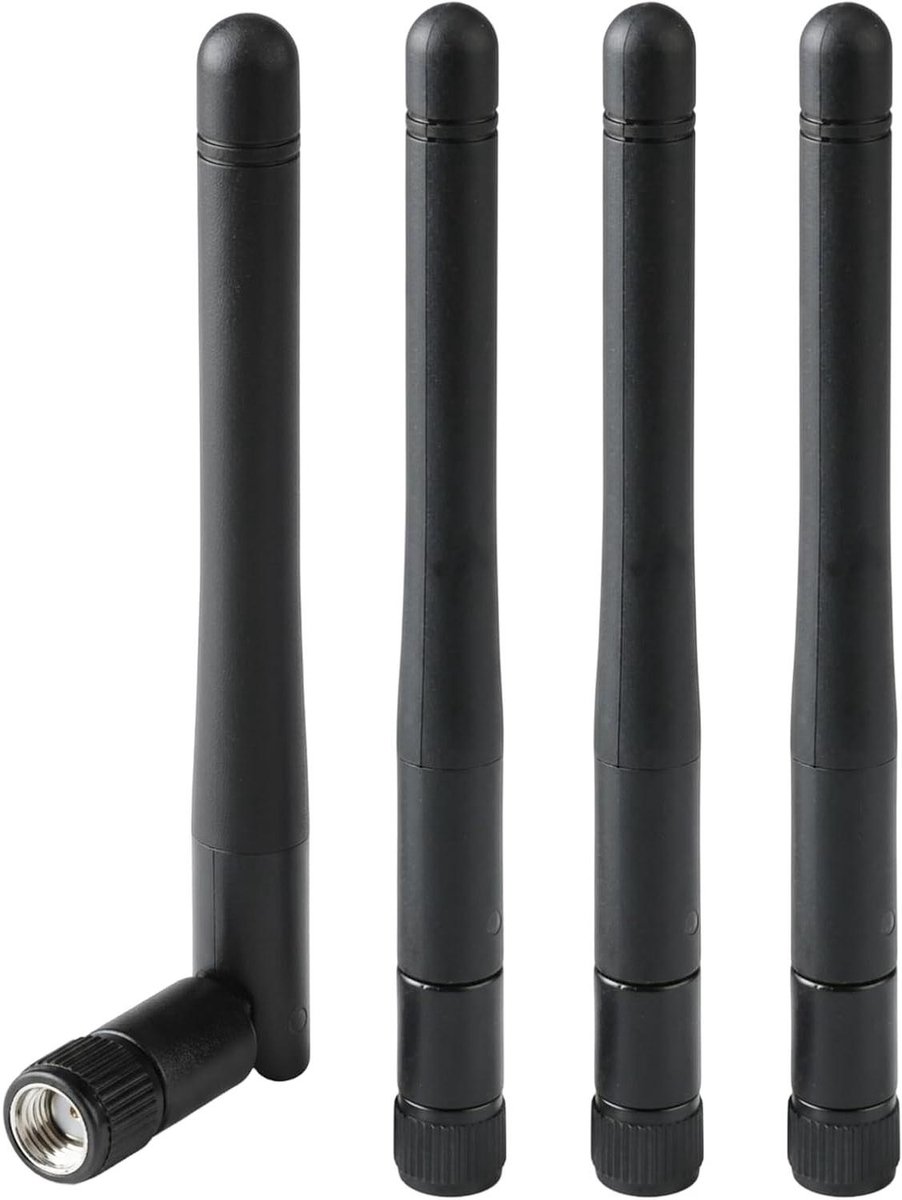 Wifi Antenne Set - Dual Band Antennes - Netwerk Verbeteren - SMA Male Connector - 4 Stuks - Zwart