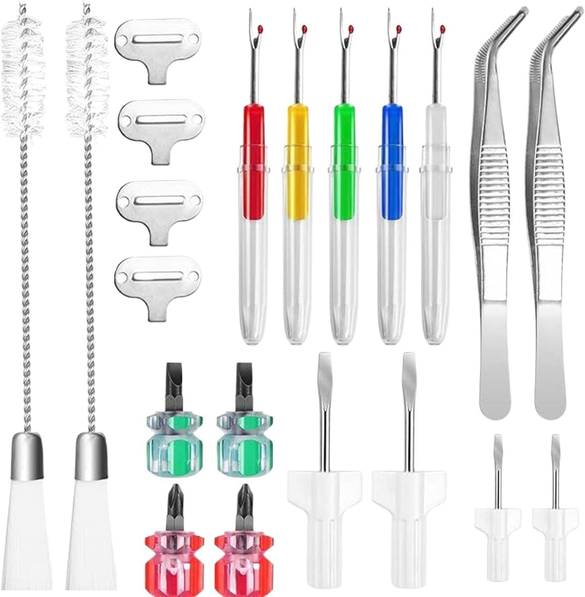 Naaimachine Reinigingsset - Quilt Borstel - Onderhoud Naaimachine - 21 Delig Assortiment - Meerdere Kleuren - N.v.t.