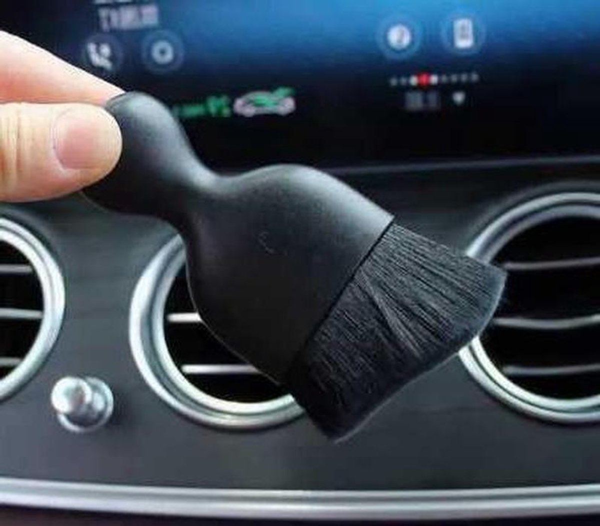 Auto Borstels - Reinigingsset Interieur - Stof Verwijderen - Antislip Handvat - 4 Stuks - Zwart