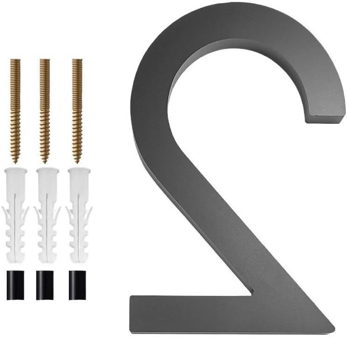 Metalen huisnummers - Moderne cijfers - Voordeur decoratie - Zwevend effect - 125mm hoog - Zwart