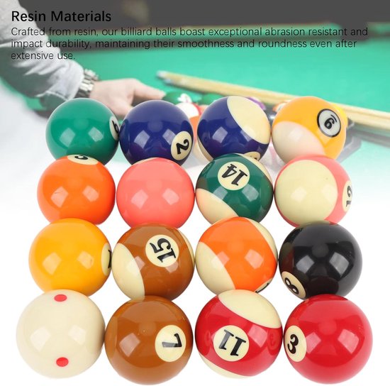Biljart Ballen Set - Pool Ballen - Spel Spelen - Professionele Hars Kwaliteit - 57.2 mm Standaard - Meerdere Kleuren — afbeelding 4
