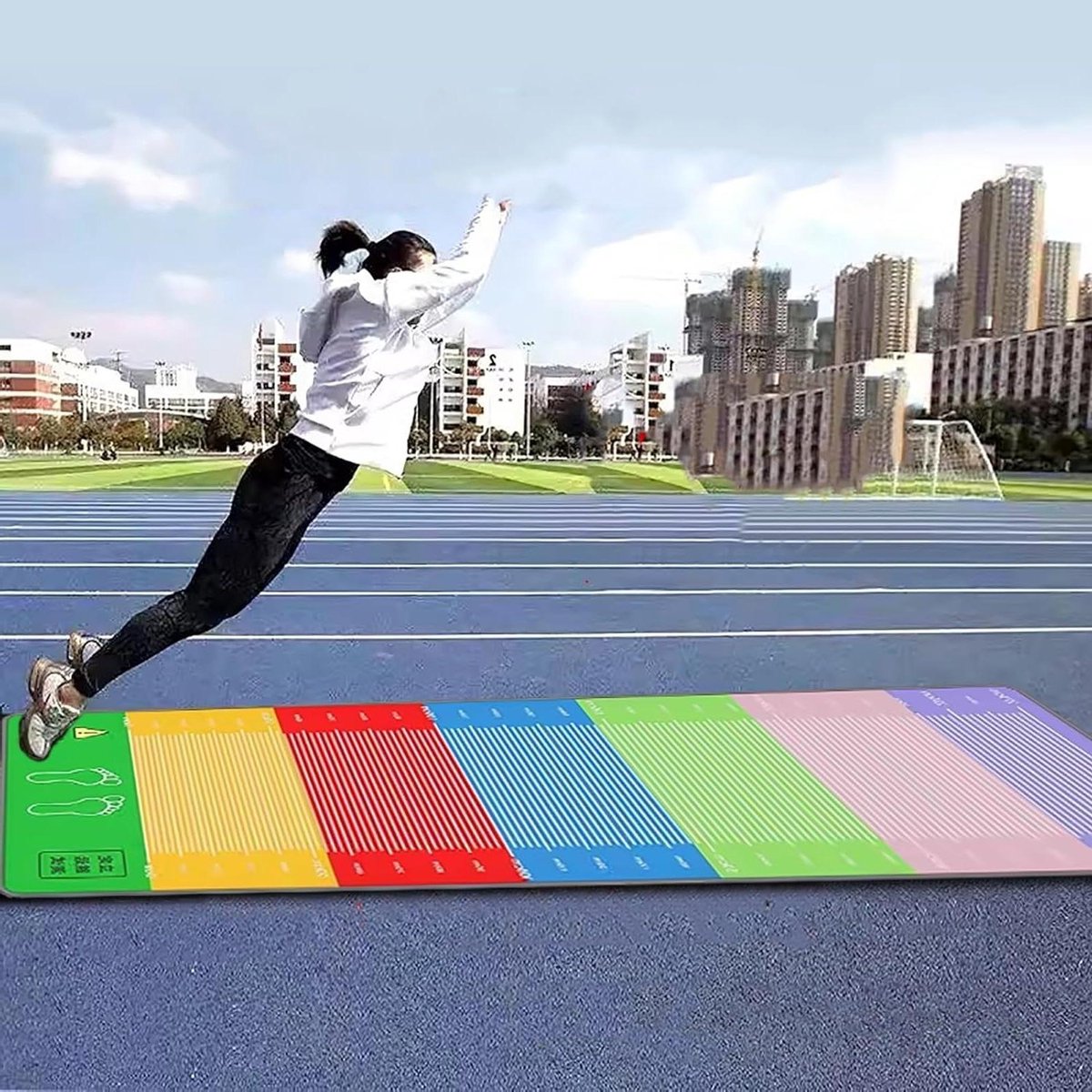 Springmat voor Tests - Oefenmat Stretchmat - Krachtmeting Springen - Antislip Ontwerp - 300 x 50 cm - Niet gespecificeerd