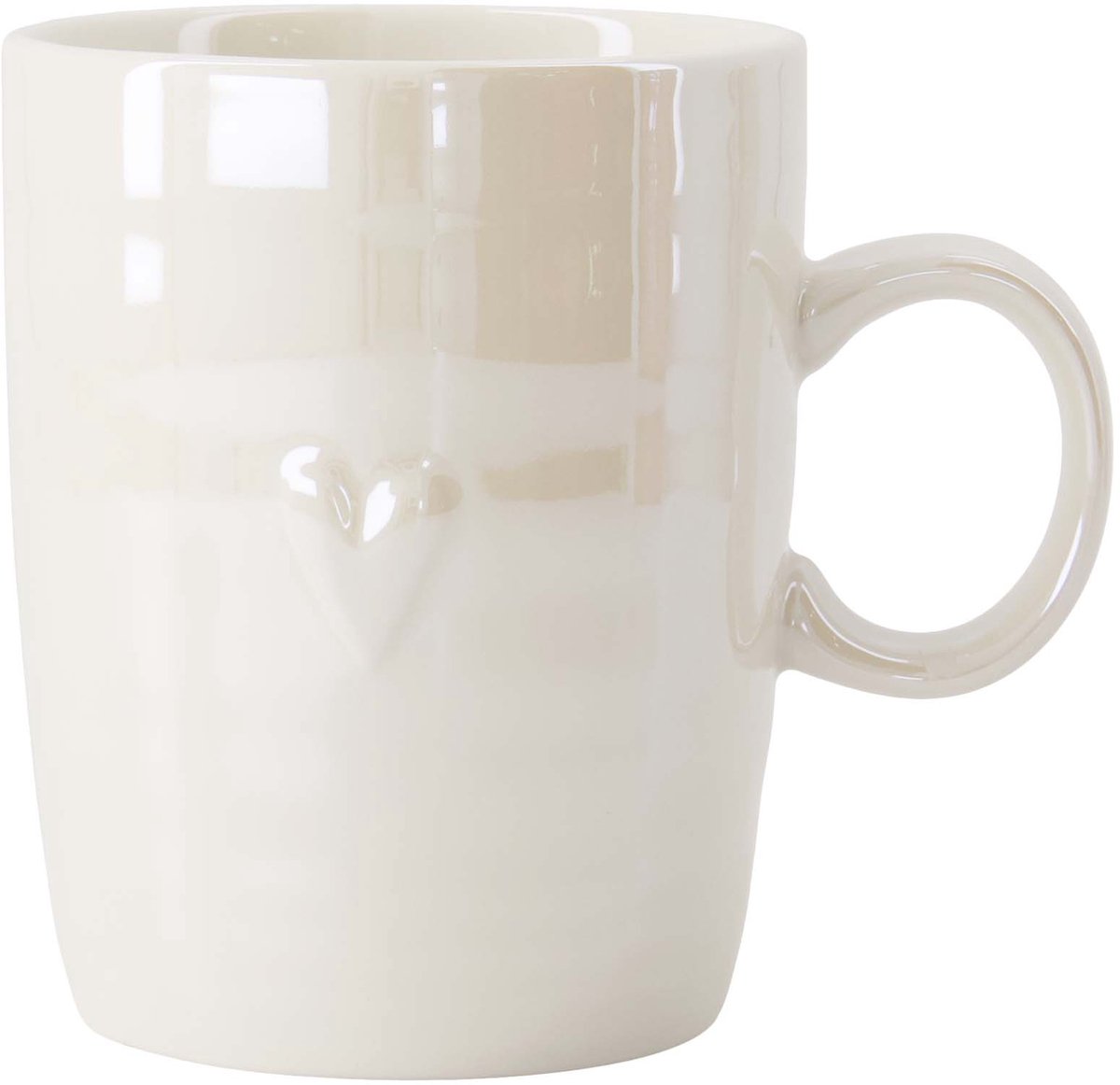 Zusss Theemok Parelmoer Hartje Keramiek White