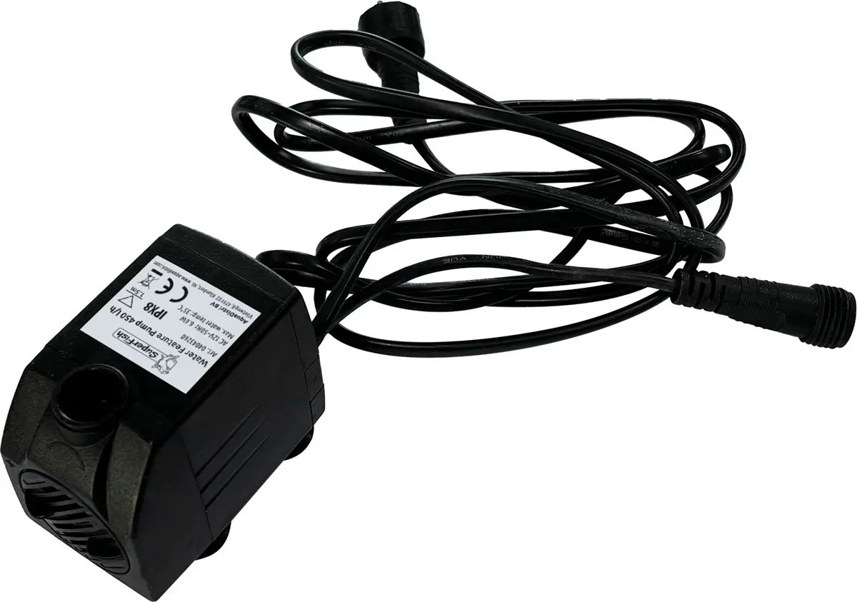 SuperFish Vervangpomp waterspel 450 l/h | onderwaterpomp met regelbare doorstroming (groot)