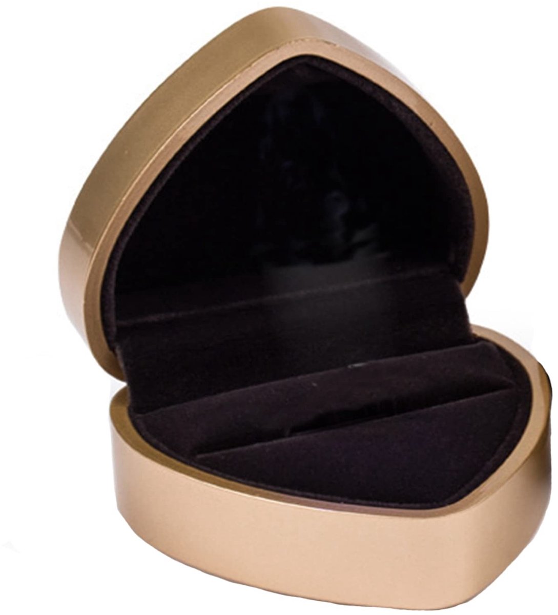 Dailygoods- Ringenbox Hartvorm - Sieradendoos - Gouden Sieradenboom - Verpakking voor Trouwringen - Hoogwaardige Pluche Binnenkant - Elegant Ontwerp - Sieradenbox