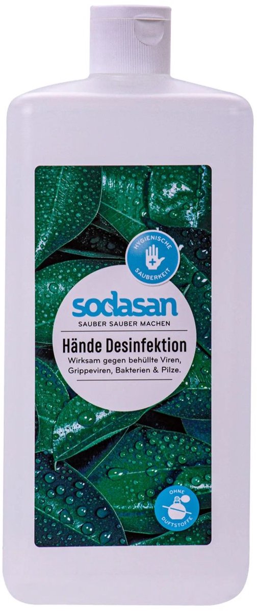 SODASAN Handdesinfectie 1 Liter Eurofles – Biologisch, Huidvriendelijk