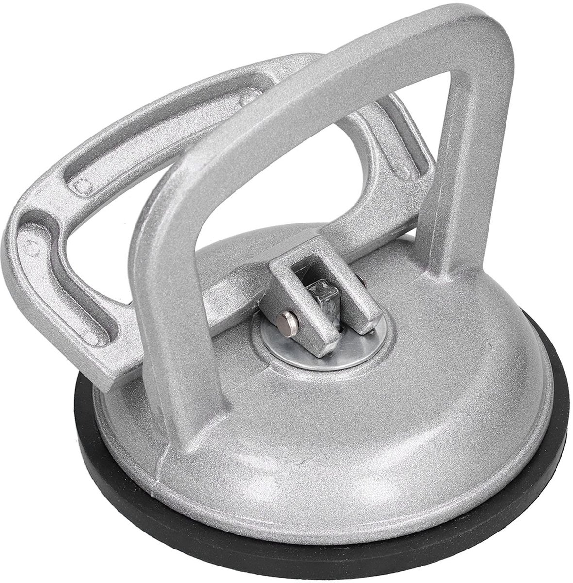 Dailygoods- Zuignap - Handmatige Lifter - Aluminiumlegering - Voor Glas/Tegels - Slijtvast - Gewicht 410 g - Afmetingen 11,8x11 cm - Glaslifter