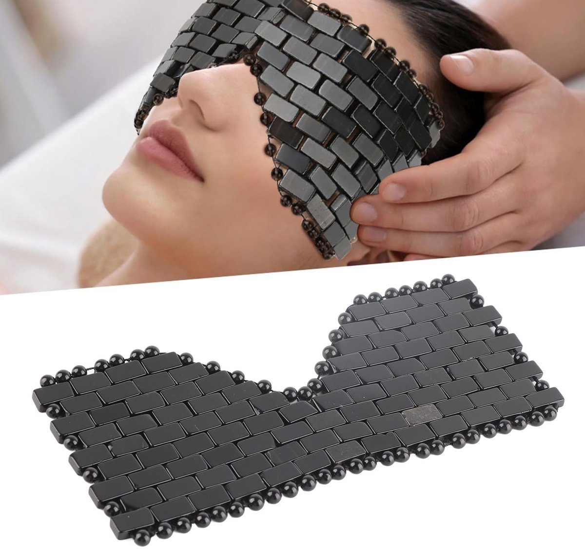 Dailygoods- Oogmasker Jade - Verkoelend Slaapmasker - Koude Therapie - Oogbehandeling - Massageapparaat - Afmetingen 21 x 9,5 cm